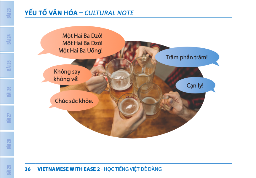How to say cheers in Vietnamese while drinking_Vietnamese with ease 2