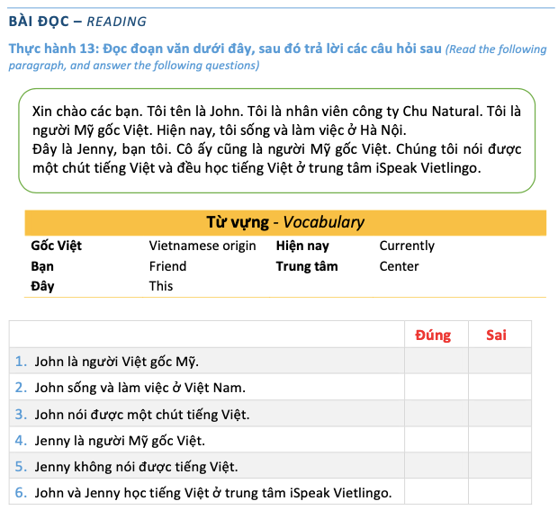Vietnamese with ease _ Reading